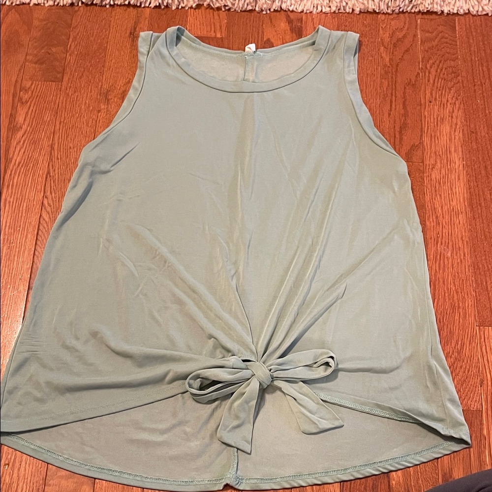 Pinkblush Sleeveless Tie-Front Tank Top - Light Blue